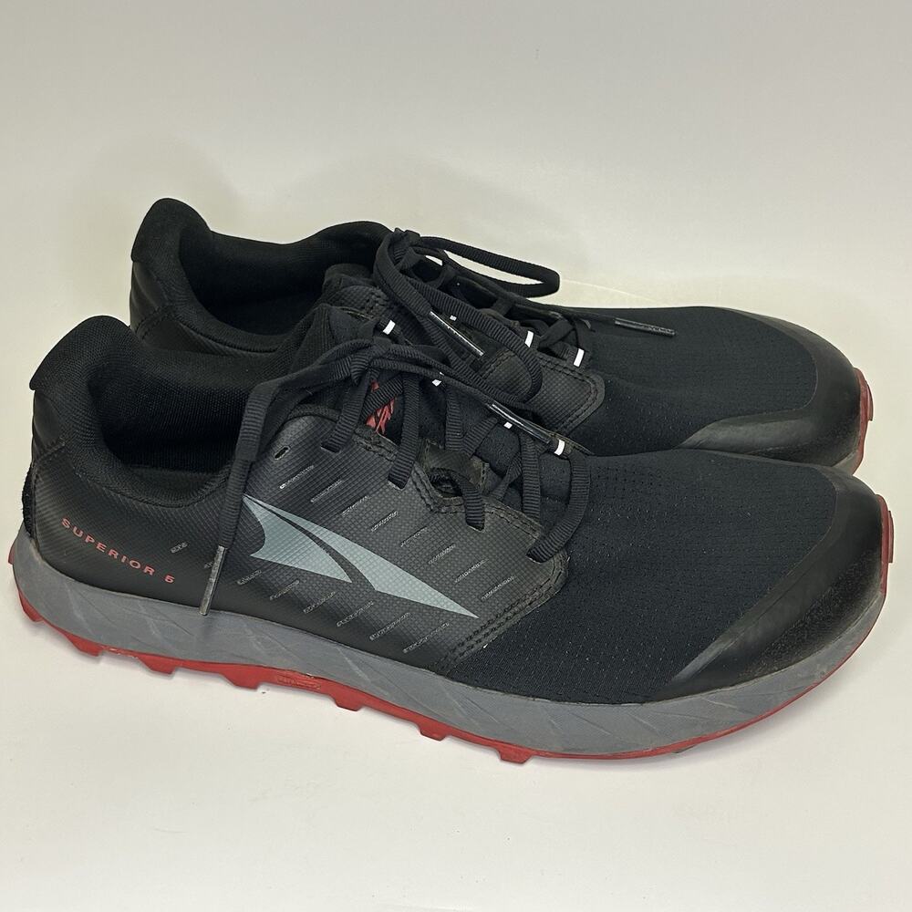 ALTRA Men's Superior 5 Men's Size 10.5 Black Red Trail Running Shoes